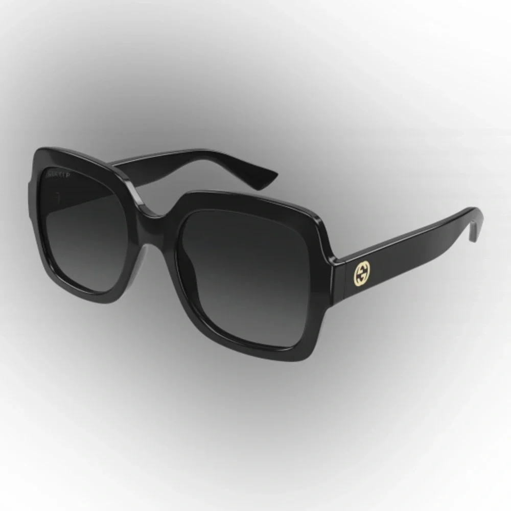 Gucci Black Square Oversized Sunglasses with Gold Logo
